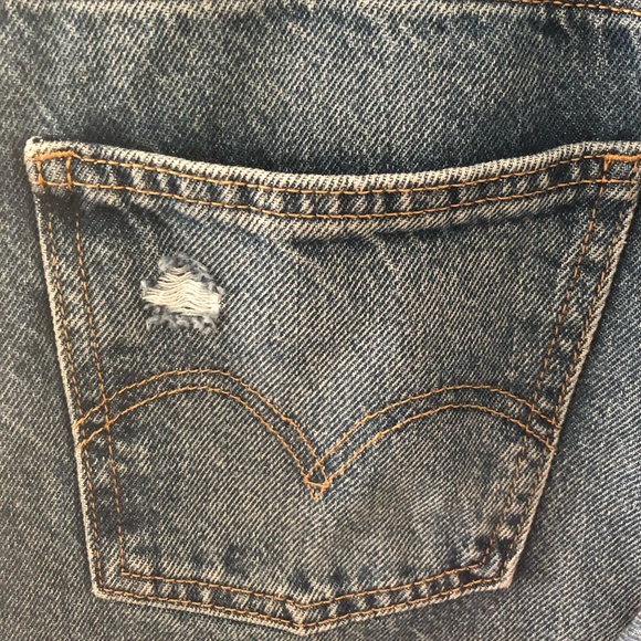 Levi's Medium Wash Distressed Overalls Size S - Picture 11 of 16